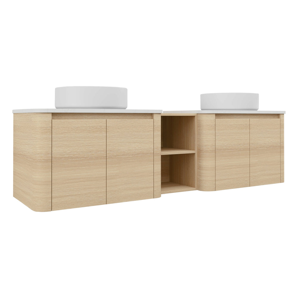English Elm 72'' Wall-Mounted Bathroom Vanity With Elegant Ceramic Sink, Soft-Close Doors, And Ample Storage W999S00477