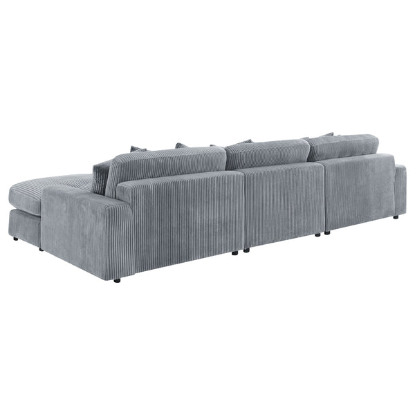 English Elm Cassidy Corduroy Sectional with Chaise Lounge for Relaxed Living Room Comfort B062S01422