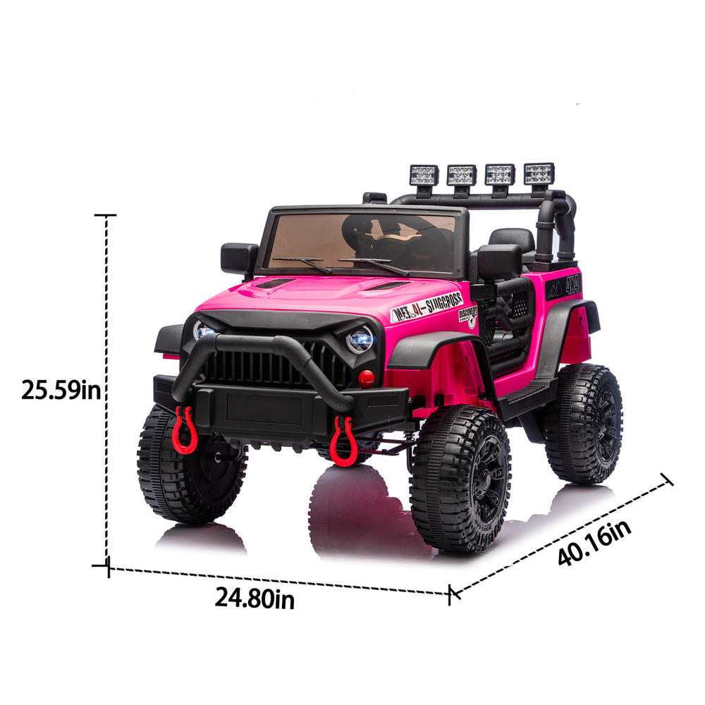 English Elm 24v Kids Electric Ride on Car with Parental Remote Dual Motor Four Wheel Suspension W1578P356392