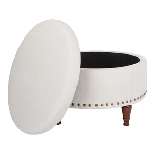 OSP Home Furnishings Alloway Storage Ottoman Linen