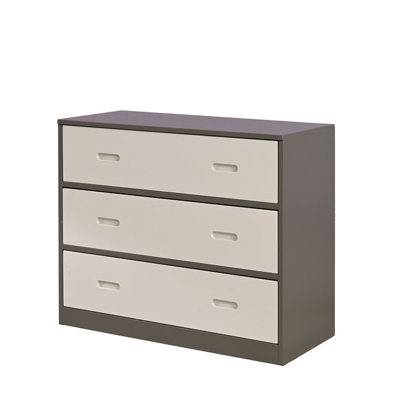 English Elm Contemporary Twin Bunk Bed With Shelves & Nesting Desk, 3 Drawers - Space-Saving White & Gray Design B2741S00691