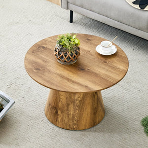 English Elm Natural Wood Grain Mdf Round Coffee Table for Small Living Rooms and Cozy Spaces W2920P375102