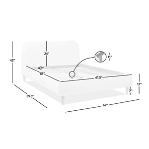 English Elm Jennifer Taylor Home - Roman Curved Upholstered Platform Bed, Queen Size In Luxe Ebony Black Boucle For Modern Elegance B2719P238209