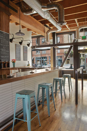 OSP Home Furnishings Bristow 30" Antique Metal Barstool Antique Sky Blue