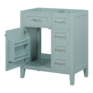 English Elm 30" Modern Bathroom Vanity Cabinet Base with 3 Drawers, Solid Frame MDF, Undermount Ready, 200lb Capacity Green WF321000AAF