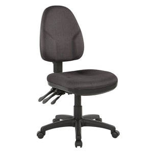 OSP Home Furnishings Dual Function Ergonomic Office Chair with Lumbar Support and Pneumatic Height Adjust Shale 36420-295