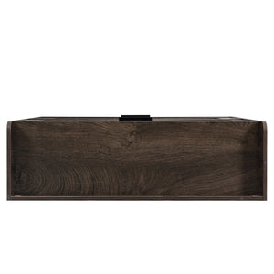 English Elm Shoe Cabinet with 2 Flip Drawers and Open Shelves, Slim Rustic Brown Entryway Organizer, Space-Saving Wood Storage W679P154753