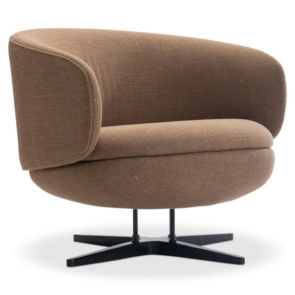 Bernhardt Bernhardt Moxi Mid-century Swivel Accent Chair with Sculpted Fabric Wraparound Seat L752SO
