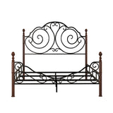 Homelegance By Top-Line Henri Graceful Scroll Bronze Iron Bed Cherry Iron