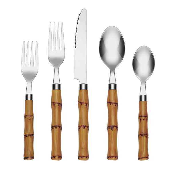 Lenox Cambridge Bamboo Handle 20-Piece Flatware Set NO COLOR METAL 37820DS