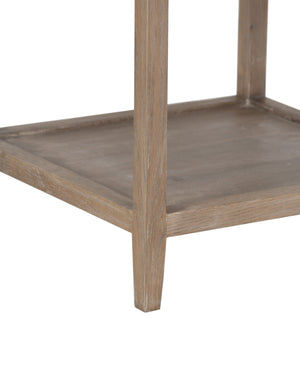 Porter Designs Porter Lowell Solid White Oak End Table With Extra Storage Shelves, Versatile Brown Design, Durable Brown Wood 05-108-07-1920