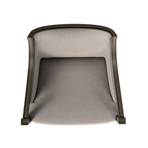 A.R.T. Furniture Cove Arm Chair - Elegant Transitional Glam Style, Curved Back Design, Luxurious Mushroom Upholstery Grey Rubberwood Solids,Foam,Fabric,Metal 349207-2743