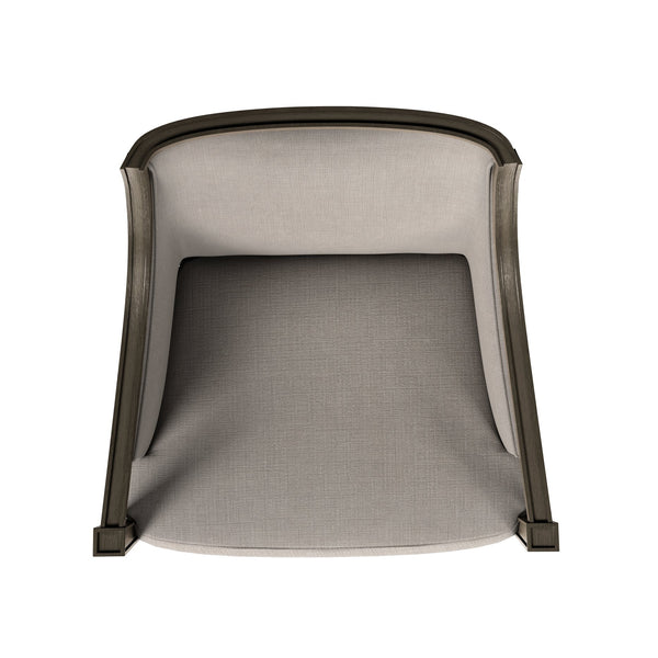 A.R.T. Furniture Cove Arm Chair - Elegant Transitional Glam Style, Curved Back Design, Luxurious Mushroom Upholstery Grey Rubberwood Solids,Foam,Fabric,Metal 349207-2743