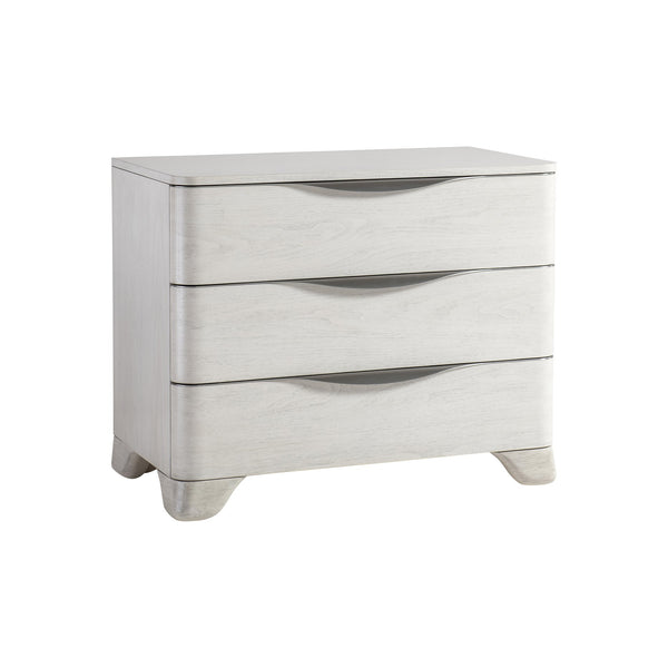 Bernhardt Bernhardt Sereno Walnut 3-Drawer Nightstand With Faux Stone Base, Soft-Close Drawers & Usb Charging 329230