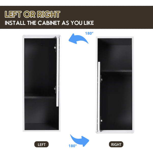 English Elm 12" Bathroom Side Cabinet - Wall-Mounted, Soft-Close Doors, Space-Saving Design For Modern Storage Solutions W999S00280