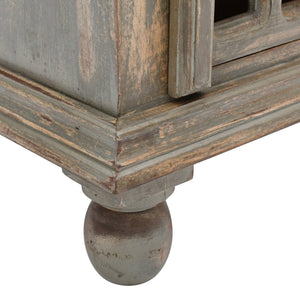 English Elm Christopher Knight Home® - Antique Hand-Carved Grey Mango Wood Nightstand – Distressed Vintage Finish, Solid Craftsmanship, Bedside Storage N758P194723D
