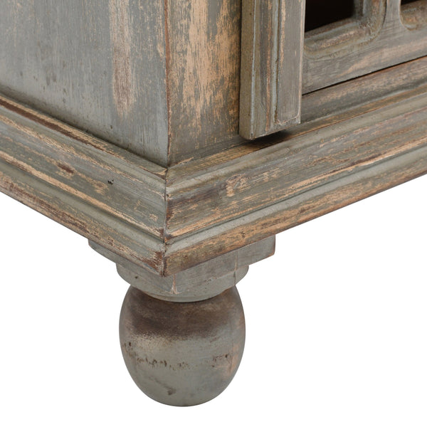 English Elm Christopher Knight Home® - Antique Hand-Carved Grey Mango Wood Nightstand – Distressed Vintage Finish, Solid Craftsmanship, Bedside Storage N758P194723D