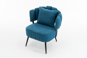 English Elm Decorative Chenille Barrel Tub Chair with Pocket Coil Cushion for Cozy Reading Nooks Blue W5188P462024