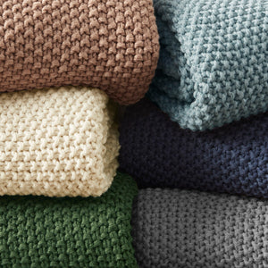 JLA Home INK+IVY - Throw Ultra-Soft 100% Acrylic Knit Throw 50x60 | Cottage Bree Pattern, Lightweight Warm, Machine Washable II50-1145