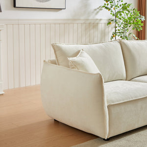 English Elm 3-Seater Combo Sofa With Sleeper Functionality, Chenille Upholstery & 4 Pillows For Modern Living Spaces W1193S00113