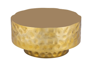English Elm CT-90-25-30 Hand-Hammered Stainless Steel Coffee Table in Gold — Modern Rounded Design, Unique Texture, Luxe Finish (90) B009P321116