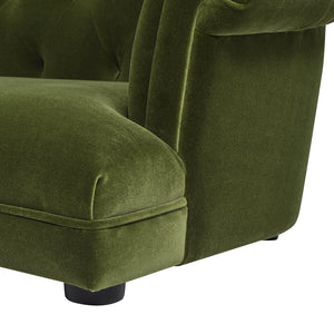 English Elm Jennifer Taylor Home - Kiki Chesterfield Dog Sofa Bed with Tufted Rolled Back, Plush Dual Foam Comfort, Durable Velvet (37") Olive Green B2719P238247