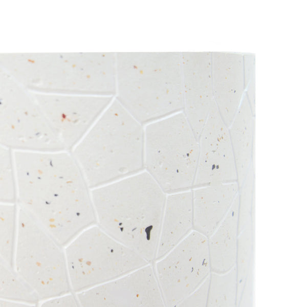 English Elm Outdoor Terrazzo Concrete Drum Table Artisan Speckled Accent for Patio Lounge N773P205008W