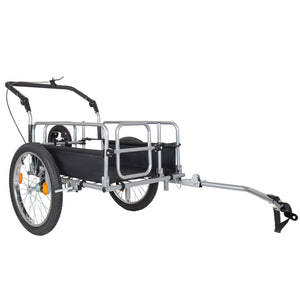 English Elm 3-in-1 Convertible Bike Cargo Trailer with Steel Frame Fat Tires and 150lb Capacity W2932P417635
