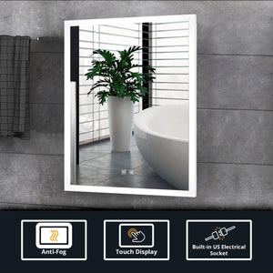 English Elm Aurorium Frameless Led Vanity Mirror with Defogger and Touch Controls for Spa Bathrooms B2731P478344
