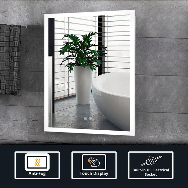 English Elm Aurorium Frameless Led Vanity Mirror with Defogger and Touch Controls for Spa Bathrooms B2731P478344