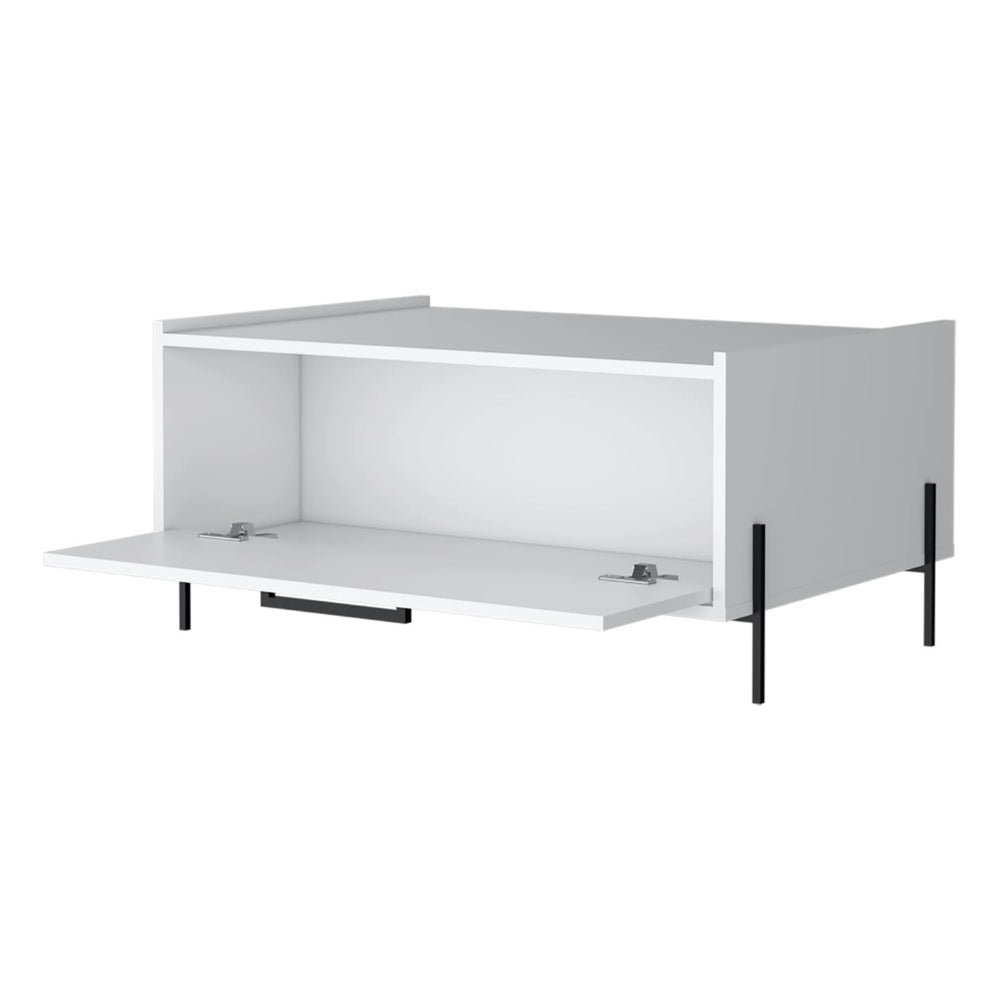 English Elm White Coffee Table With Concealed Storage, Modern Design For Effortless Organization In Any Space B062P252206-GIGA