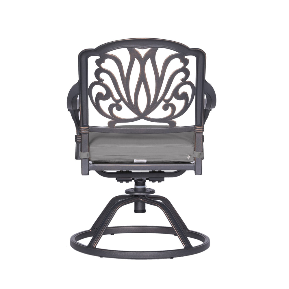 English Elm Cast Aluminum Dining Armchair Set Of 2 - Elegant, Weather-Resistant Chairs With Plush Cushions B010P278358