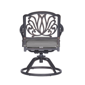 English Elm Cast Aluminum Dining Armchair Set Of 2 - Elegant, Weather-Resistant Chairs With Plush Cushions B010P278358