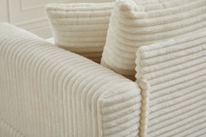 English Elm Modern Sectional Couch - Cozy 2-Piece Corduroy Slipcovers With Throw Pillows For Stylish Living Spaces W2915S00030