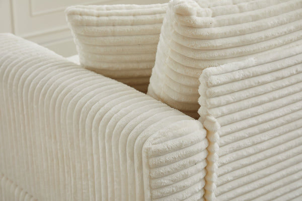 English Elm Modern Sectional Couch - Cozy 2-Piece Corduroy Slipcovers With Throw Pillows For Stylish Living Spaces W2915S00030