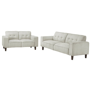 English Elm Slater Faux Leather Manual Reclining Sofa Set with Track Arms for Living Rooms B062S01479