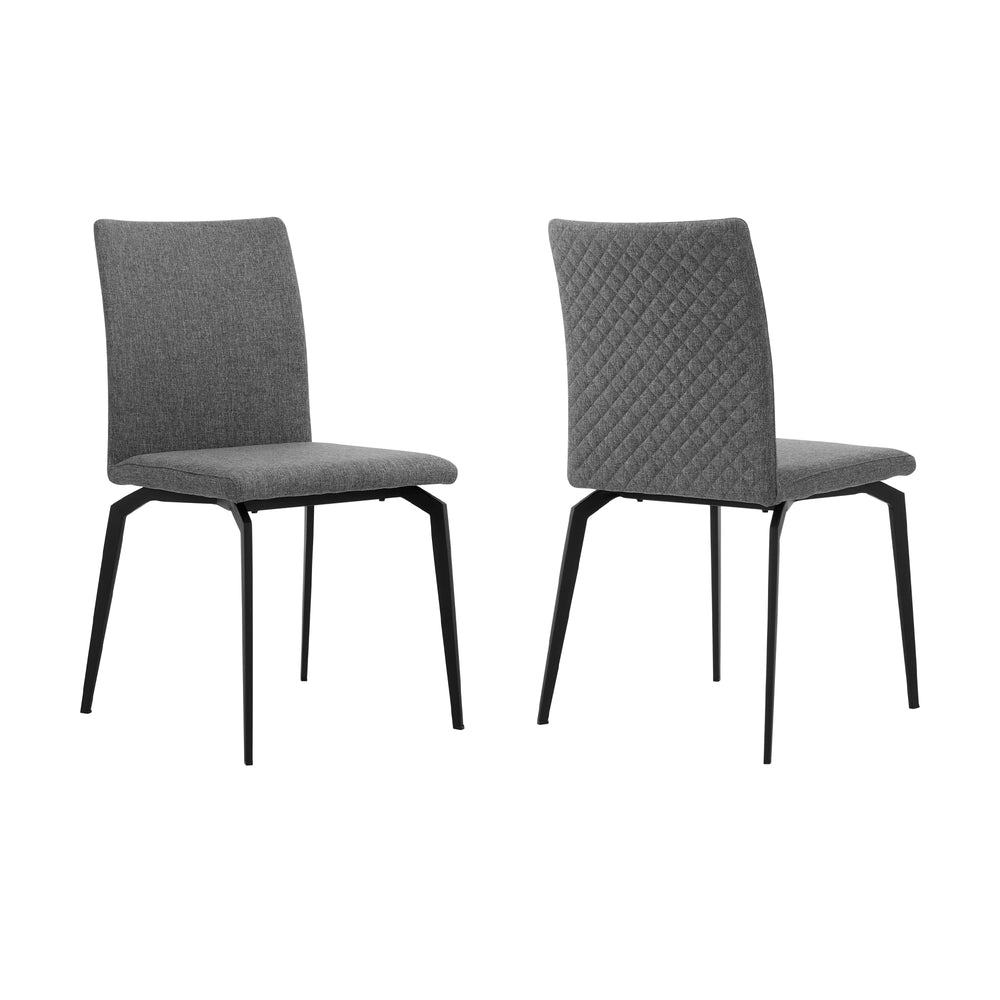 English Elm Lyon Upholstered Dining Chairs Set of 2 Geometric Metal Frame Modern Seating B2736P464865