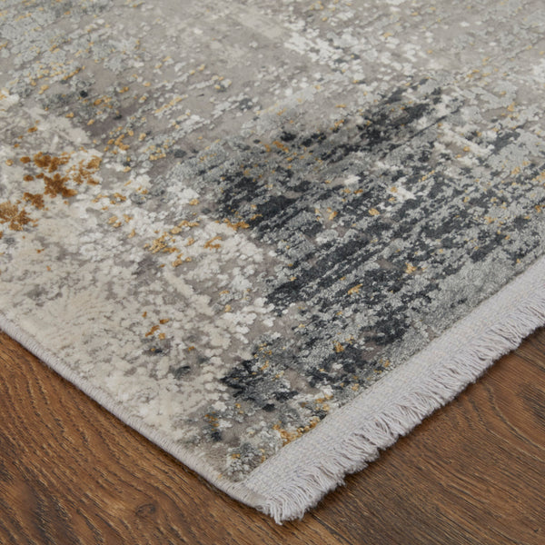 Feizy Rugs Cadiz Abstract Geometric Area Rug – Luxurious, Machine-woven Design Inspired By Spanish Elegance Ivory,Taupe,Gray Viscose,Acrylic 8663892flgyivyi89