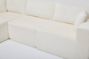 English Elm Modular Cloud Sectional with Corduroy Upholstery Deep Cushions for Living Rooms W1919S00007