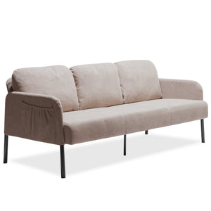English Elm 3 Seater Polyester Upholstered Sofa Compact Modern Couch for Apartment Living W1164P239083
