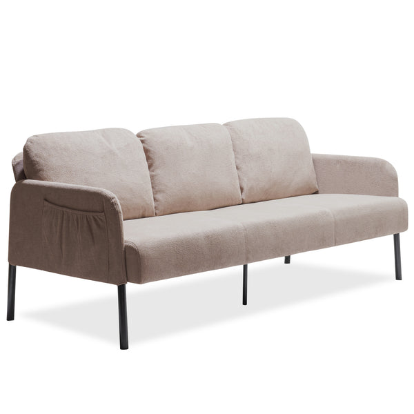 English Elm 3 Seater Polyester Upholstered Sofa Compact Modern Couch for Apartment Living W1164P239083