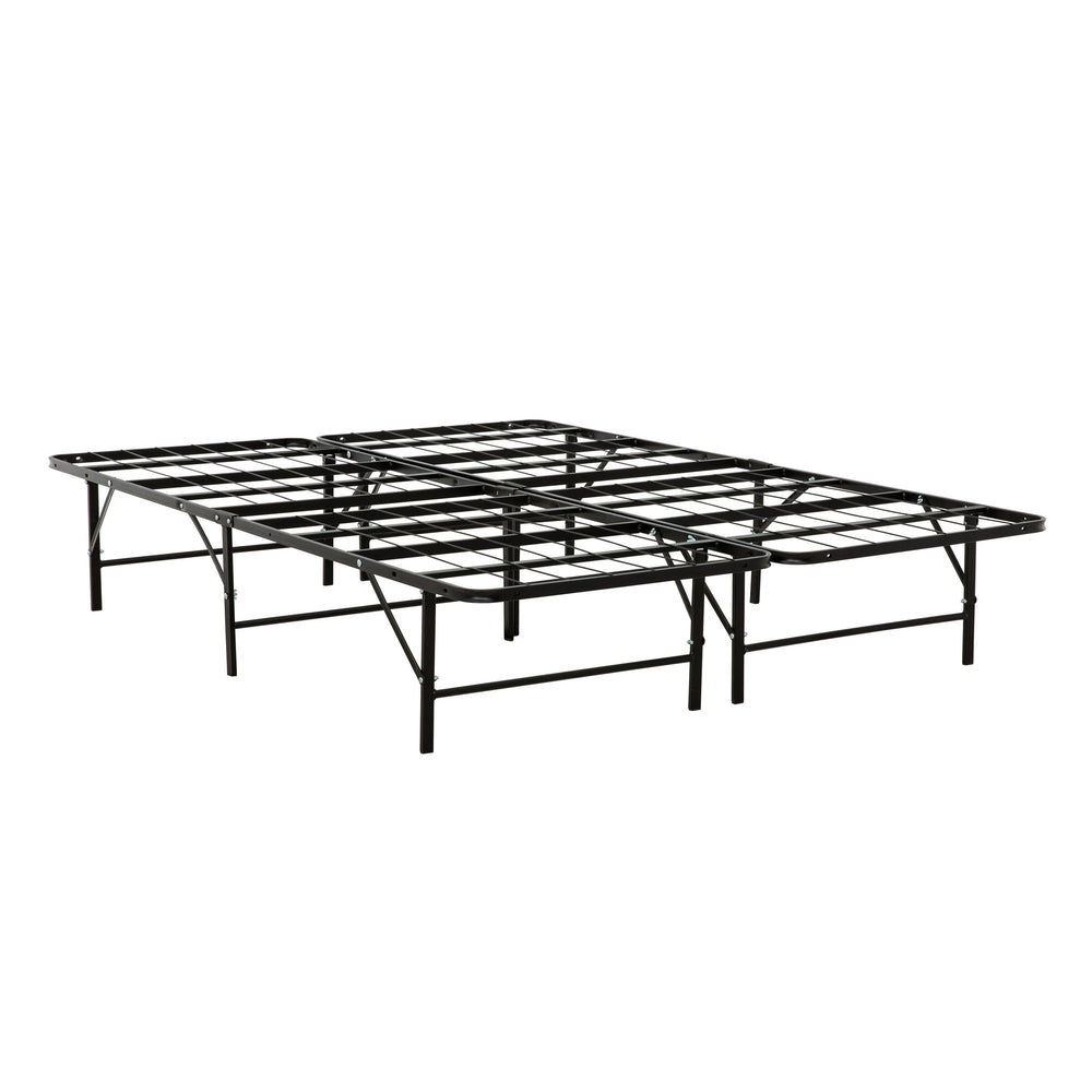 English Elm Metal Metal Mattress Foundation Bed Frame Cal King Size Sturdy Steel Support with Under-Bed Storage 92-inch Black 41 L x 30 W x 6 H B011P204498