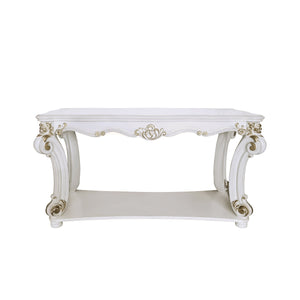English Elm Vendome Elegant Antique Pearl Finish Sofa Table with Scrolled Legs, Bottom Shelf & Apron Trim B2726P263494
