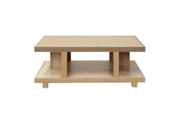 English Elm Laurel Canyon 49in Coffee Table — Solid Oak Craftsmanship, Spacious Top & Open Shelving, Preassembled Natural B108P292270