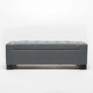 English Elm Guernsey Storage Ottoman Bench with Hinged Lid for Living Room or Bedroom N767P382228C