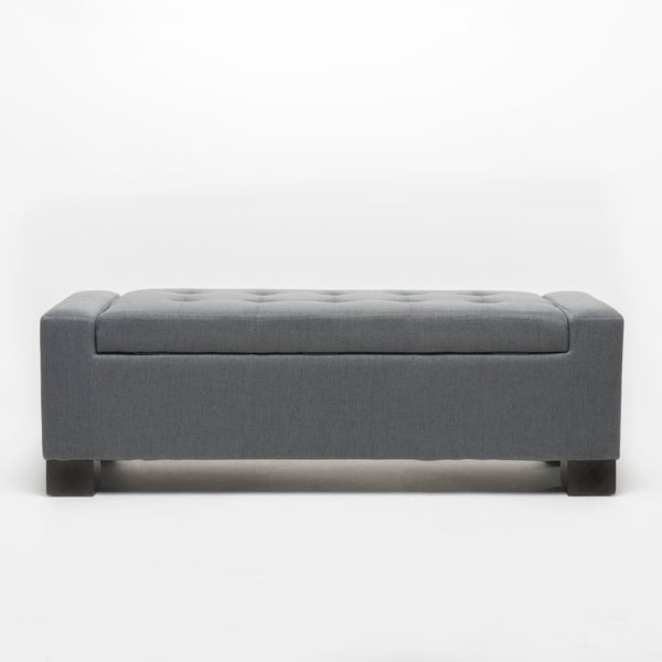 English Elm Guernsey Storage Ottoman Bench with Hinged Lid for Living Room or Bedroom N767P382228C