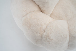 English Elm Floral-shaped Faux Fur Two Seater Sofa Sculptural Petal Design for Cozy Living Rooms Beige W2012P399200