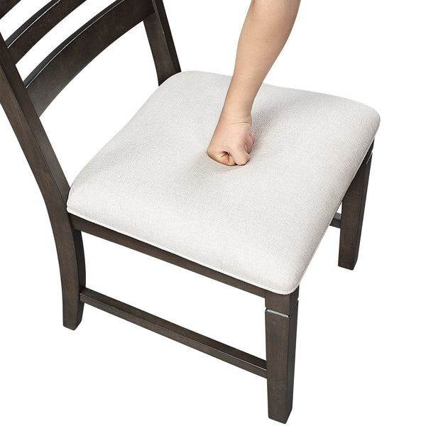 English Elm Classic Wood Upholstered Side Chair Set of 2 with Dark Finish, Sturdy 250lb Capacity, Comfortable Seating Espresso 40.5 L x 21 W x 13 H B011P348872