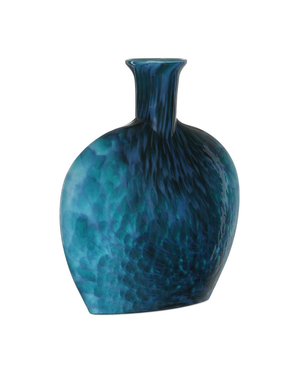 Currey & Company Pavonini Vase - Stunning Blue Glass Art With Unique Perfume Bottle Shape For Elegant Home Decor Blue Glass 1200-1012-currey-company