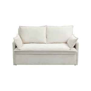 English Elm 59.5" Corduroy Convertible Sleeper Sofa with Usb Charging Ports and Storage Pockets W2606P252439